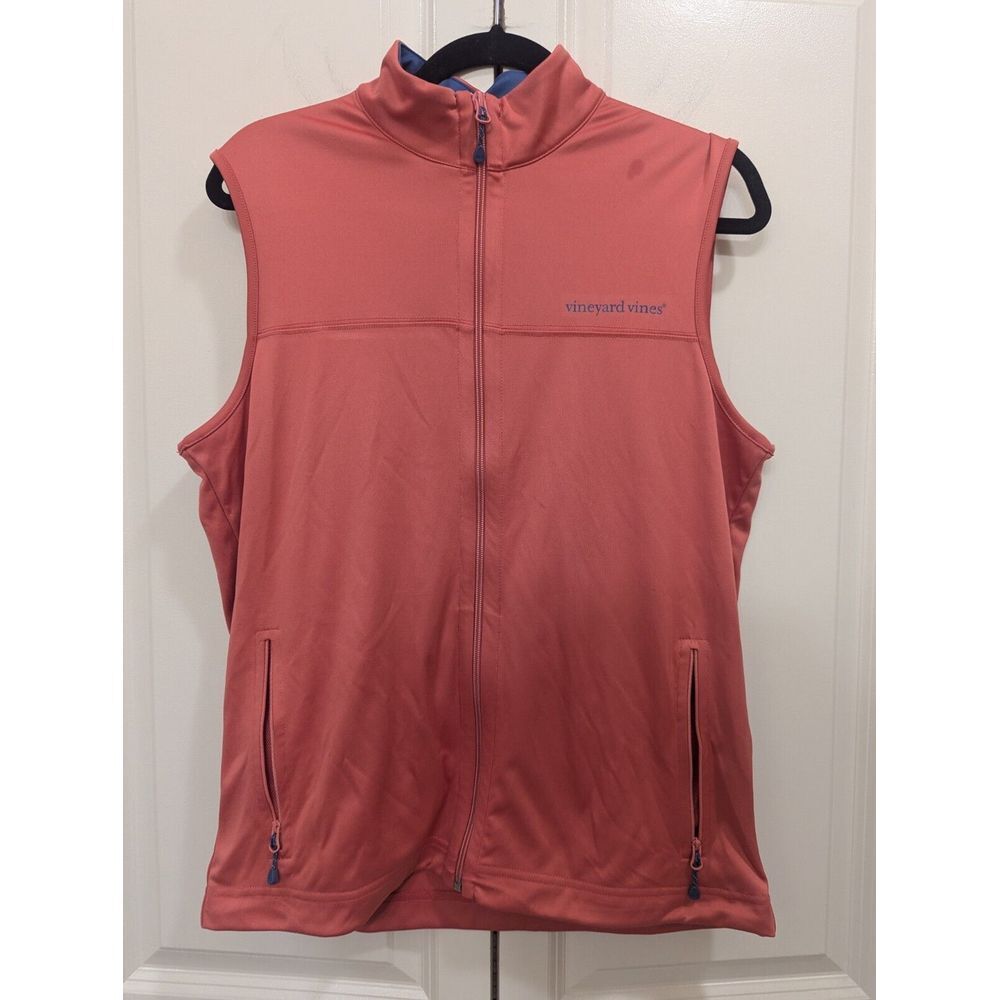 Womens Vineyard Vines Pink 100% Polyester‎ Jersey Stretch Whale Vest Sz Small